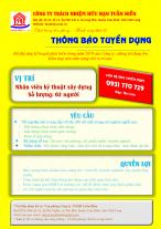 TUYỂN DỤNG NHÂN VIÊN KỸ THUẬT XÂY DỰNG